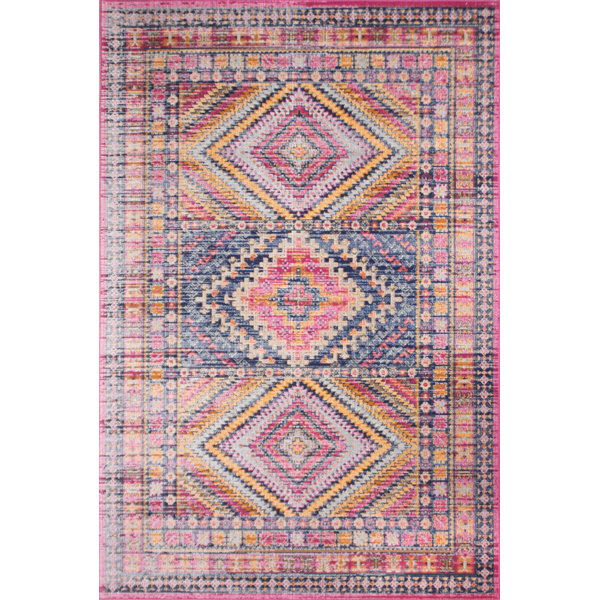 Foundry Select Almath Pink/Orange/Blue Rug Wayfair